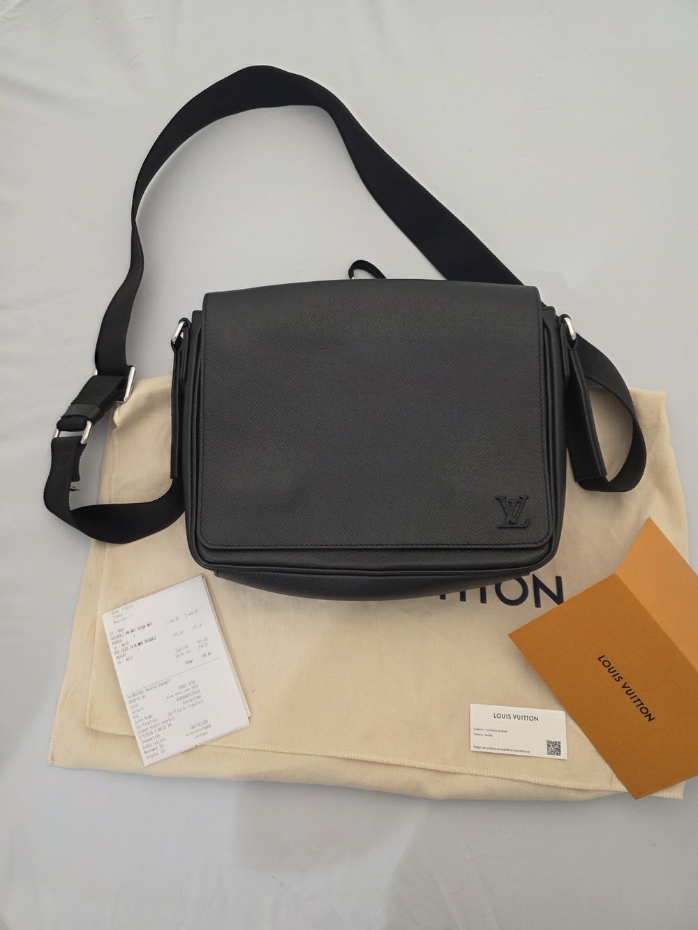 Louis Vuitton Black District PM Textured Leather Bag
